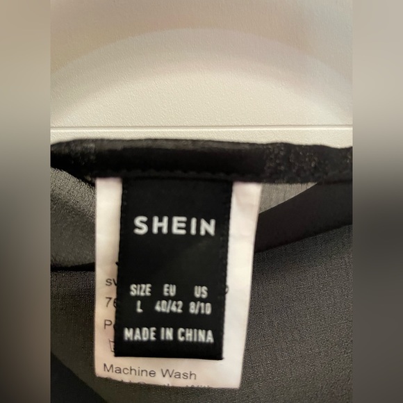 Black size Large sheer beach cover by SHEIN. Pit to hem 16” & Total length 35”. - Picture 8 of 8